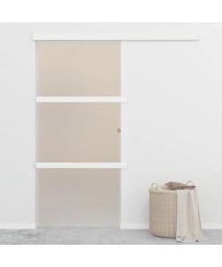 Porta Scorrevole Fermi Vetro ESG e Alluminio Argento 90x205 cm