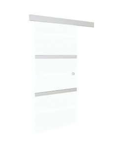 Porta Scorrevole Fermi Vetro ESG e Alluminio Argento 90x205 cm