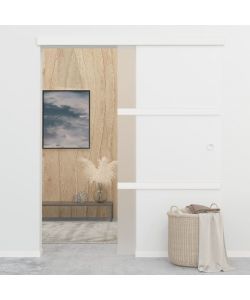 Porta Scorrevole Fermi Vetro ESG e Alluminio Argento 90x205 cm