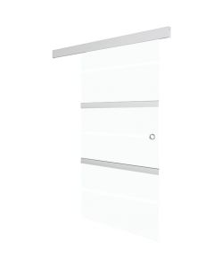 Porta Scorrevole in Vetro ESG e Alluminio 102,5x205 cm Argento