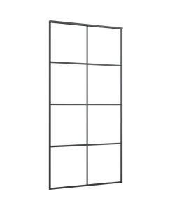 Porta Scorrevole in Vetro ESG e Alluminio 102,5x205 cm Nera 288066
