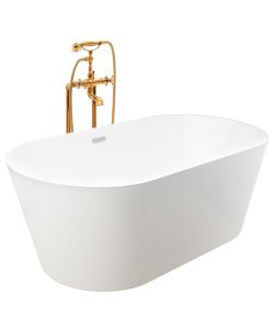 Vasca da Bagno Indipendente con Rubinetto 220 L 99,5 cm Oro