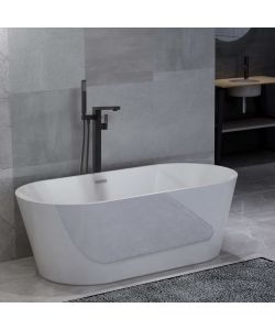 Vasca da Bagno Indipendente con Rubinetto 220 L 90 cm Nera