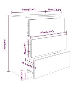 Credenza Bianca 60x35x76 cm in Legno Multistrato