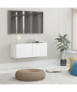 Mobile Porta TV Bianco 80x30x30 cm in Legno Multistrato