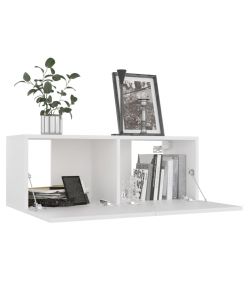 Mobile Porta TV Bianco 80x30x30 cm in Legno Multistrato