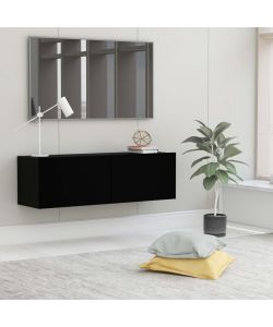 Mobile Porta TV Nero 100x30x30 cm in Truciolato