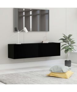 Mobile TV Nero 120x30x30 cm in Truciolato