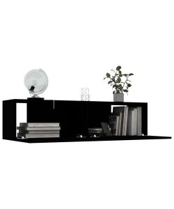 Mobile TV Nero 120x30x30 cm in Truciolato