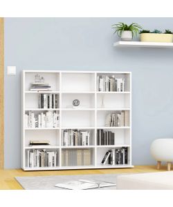 Armadietto Porta CD Bianco 102x23x89,5 cm in Legno Multistrato