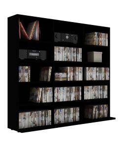 Armadio Porta CD Nero 102x23x89,5 cm in Truciolato