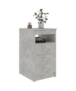 Cassettiera Grigio Cemento 40x50x76 cm in Legno Multistrato