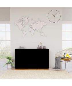vidaXL Credenza Nera in Truciolato con Porte e Cassetti - 120x36x69 cm