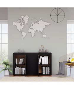 vidaXL Credenza Nera in Truciolato con Porte e Cassetti - 120x36x69 cm