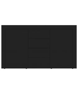 vidaXL Credenza Nera in Truciolato con Porte e Cassetti - 120x36x69 cm
