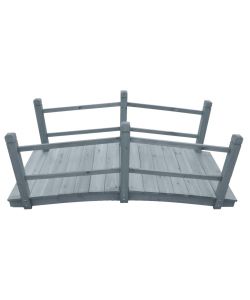 Ponte da Giardino Grigio 140x60x56cm in Legno Massello di Abete