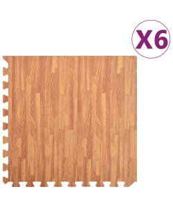 Tappetino a Incastro 6 pz Venature Legno 2,16 mq Schiuma EVA
