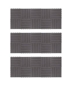 Pannelli Decking 30 pz Grigio Slavato 30x30cm Massello d'Acacia 3054433
