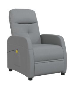Poltrona Massaggiante Reclinabile Grigio Chiaro in Tessuto 248696