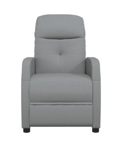 Poltrona Massaggiante Reclinabile Grigio Chiaro in Tessuto 248696