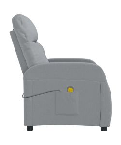 Poltrona Massaggiante Reclinabile Grigio Chiaro in Tessuto 248696
