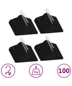 Set Appendiabiti 100 pz Antiscivolo Nero in Velluto