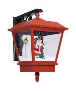 Lampada Natalizia da Parete LED e Babbo Natale Rossa 40x27x45cm