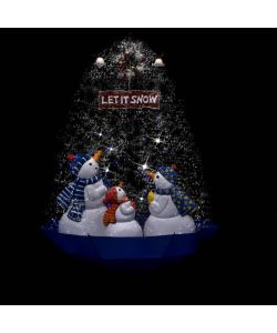 Albero di Natale con Nevicata e Base ad Ombrello Blu 170 cm PVC