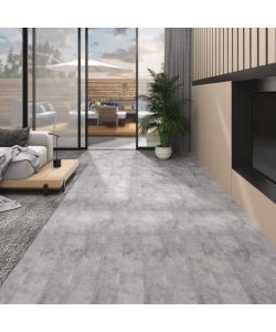 Listoni Pavimento PVC 5,02 mq 2 mm Autoadesivi Marrone Cemento
