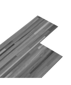 Listoni Pavimento PVC 5,02 mq 2 mm Autoadesivi Grigio a Strisce