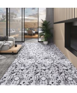 Listoni Pavimento in PVC 5,02 mq 2 mm Autodesivi Motivo Grigio