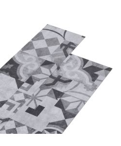 Listoni Pavimento in PVC 5,02 mq 2 mm Autodesivi Motivo Grigio