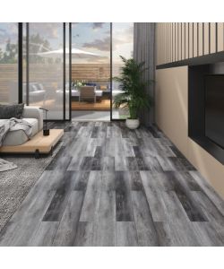 Listoni Pavimento PVC 5,02 mq 2 mm Autoadesivi Grigio Lucido