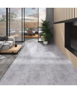 Listoni Pavimento in PVC 4,46 mq 3 mm Autodesivi Grigio Cemento