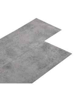 Listoni Pavimento in PVC 4,46 mq 3mm Autodesivi Marrone Cemento