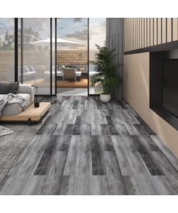 Listoni Pavimento in PVC 4,46 mq 3 mm Autodesivi Grigio Lucido