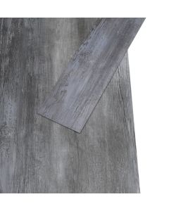 Listoni Pavimento in PVC 4,46 mq 3 mm Autodesivi Grigio Lucido