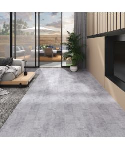 Listoni Pavimenti Non Autoadesivi PVC 4,46mq 3mm Grigio Cemento
