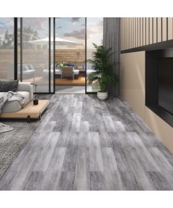 Listoni Pavimento in PVC 5,02 mq 2 mm Autoadesivi Legno Grigio