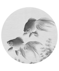 WallArt Carta da Parati Circolare Two Goldfish 190 cm