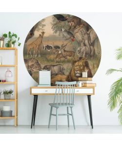 WallArt Carta da Parati Circolare Animals of Africa 142,5 cm