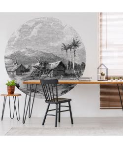 WallArt Carta da Parati Circolare Landscape of Guadeloupe 190 cm