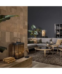 WallArt Piastrelle in Pelle Wyndham Marrone Ruvido 32 pz