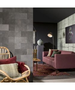 WallArt Piastrelle in Pelle Bowen Grigio Ombra 32 pz