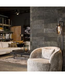 WallArt Piastrelle in Pelle Hennessy Nero in Due Tonalità 16 pz