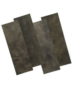 WallArt Piastrelle in Pelle Hennessy Nero in Due Tonalità 16 pz