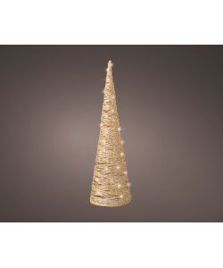 Albero 30 luci led bianco calda oro h 60 cm