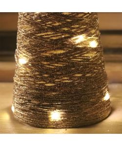 Lumineo Albero di Natale Cono in Carta Oro 40 LED Bianco Caldo - 78 cm