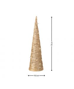 Lumineo Albero di Natale Cono in Carta Oro 40 LED Bianco Caldo - 78 cm