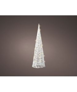 Albero di natale a cono con 30 led bianche h 60cm